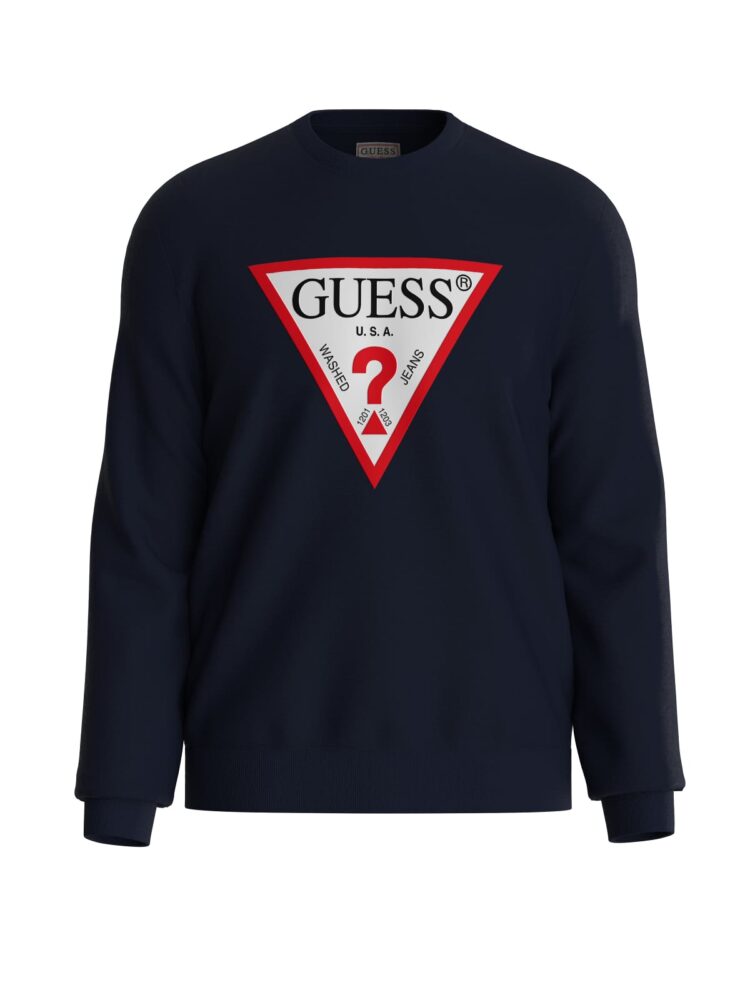 Guess Φούτερ με Tριγωνικό Λογότυπο Μπλέ Σκούρο