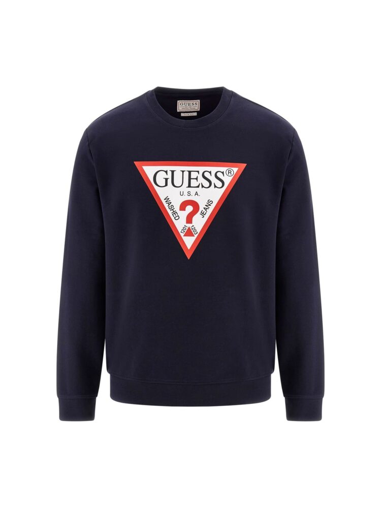 Guess Φούτερ με Tριγωνικό Λογότυπο Μπλέ Σκούρο - Image 3