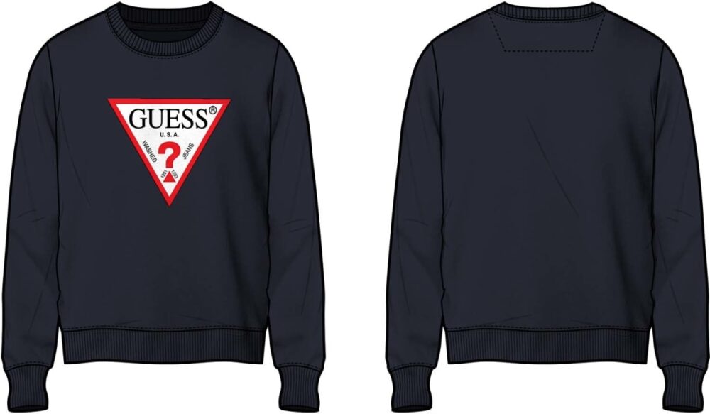 Guess Φούτερ με Tριγωνικό Λογότυπο Μπλέ Σκούρο - Image 4