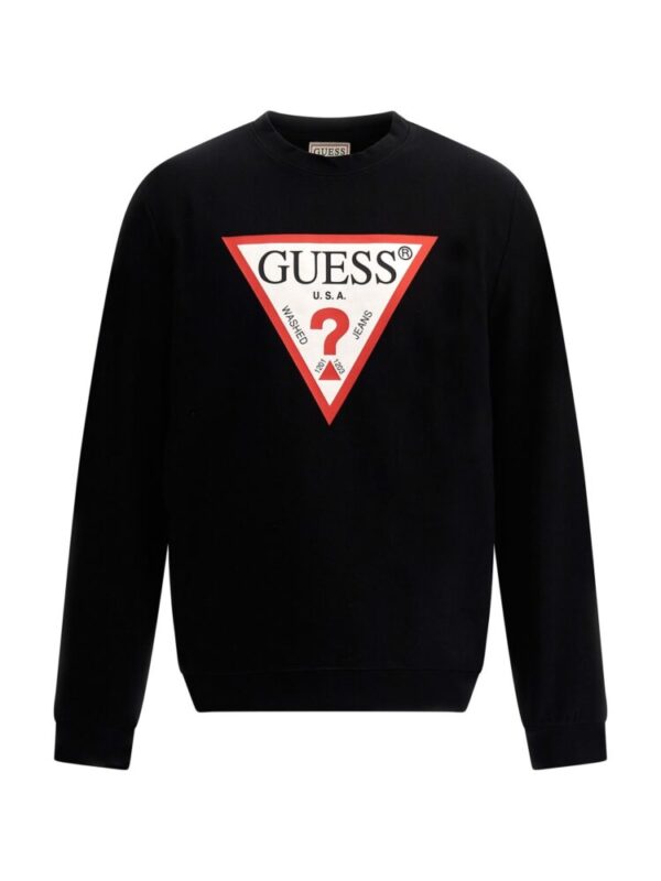 Guess Φούτερ με Tριγωνικό Λογότυπο Μαύρο