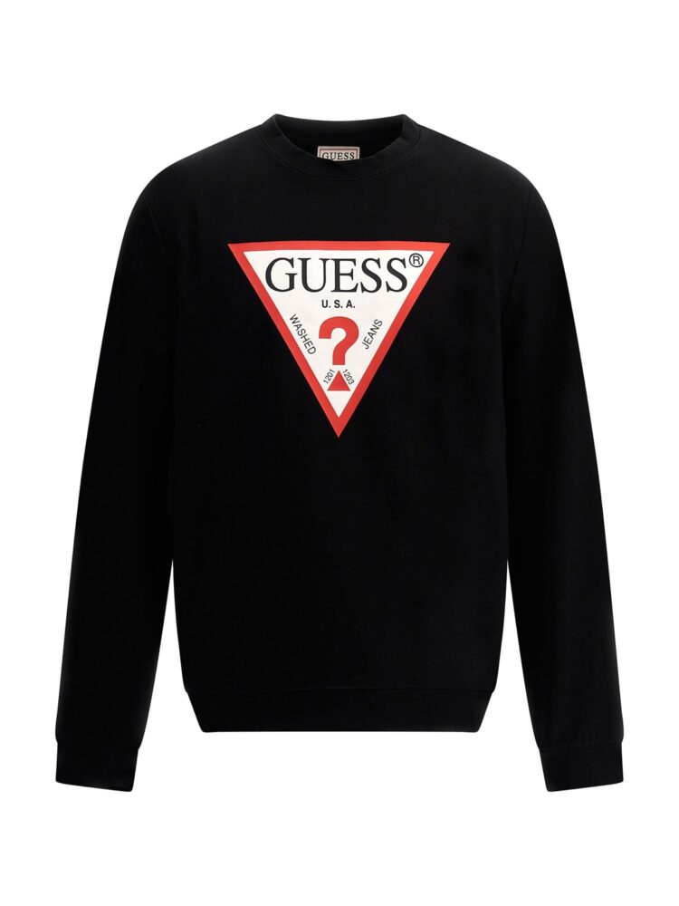 Guess Φούτερ με Tριγωνικό Λογότυπο Μαύρο