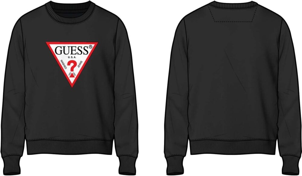 Guess Φούτερ με Tριγωνικό Λογότυπο Μαύρο - Image 3