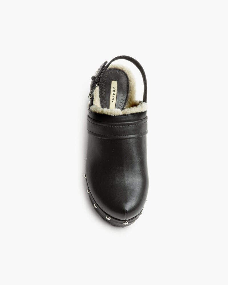 Corina Μαύρα Χειμωνιάτικα Mules με γούνα εσωτερικά - Image 2