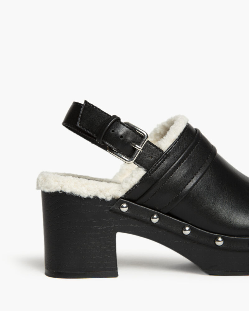 Corina Μαύρα Χειμωνιάτικα Mules με γούνα εσωτερικά - Image 3