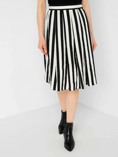 Mexx Midi Κλος Φούστα Ριγέ Ασπρόμαυρη