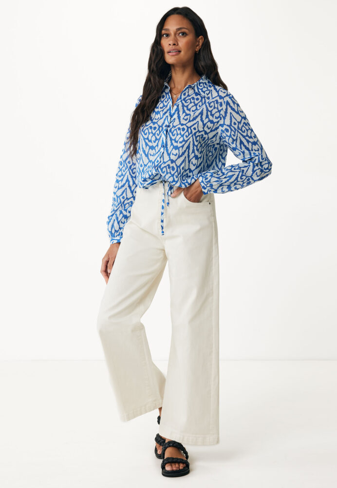 Mexx Fashion Γυναικείo Πουκάμισο Μπλέ Εμπριμέ - Image 3