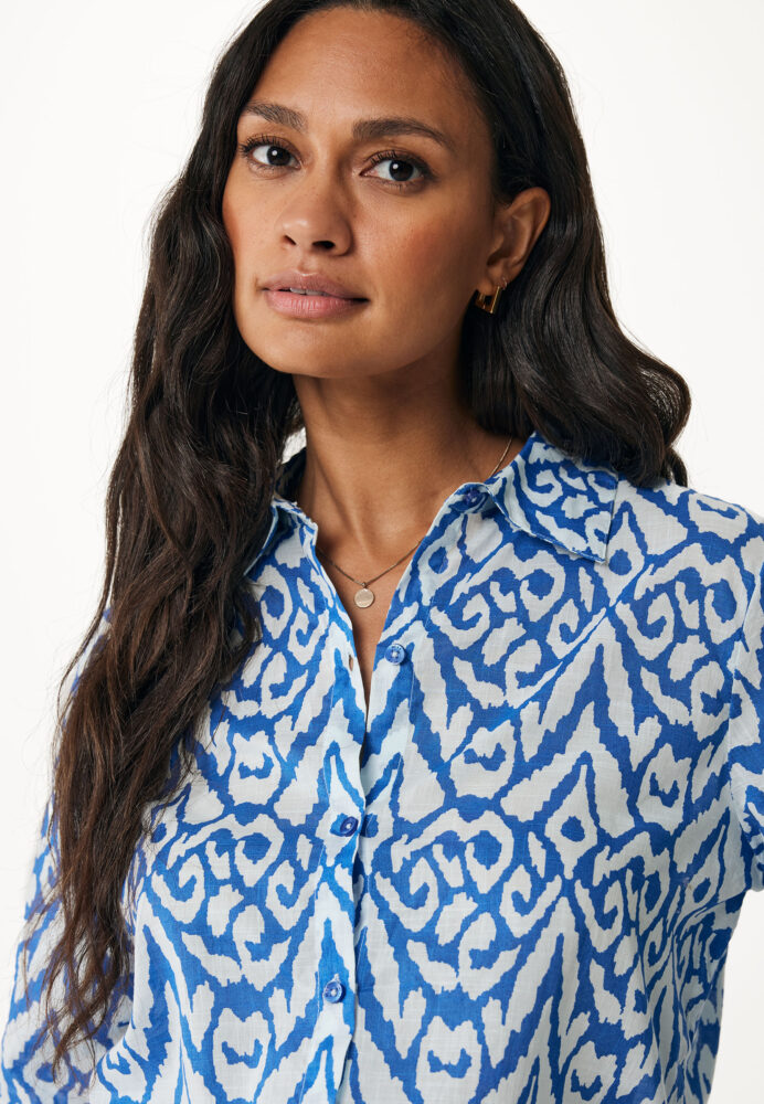 Mexx Fashion Γυναικείo Πουκάμισο Μπλέ Εμπριμέ - Image 4