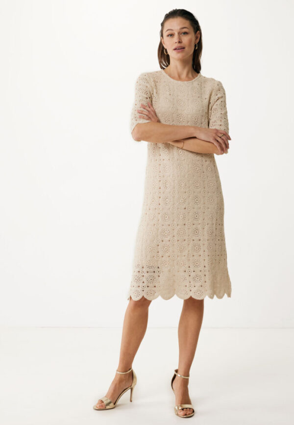 Mexx Φόρεμα Midi από Δαντέλα Μπεζ