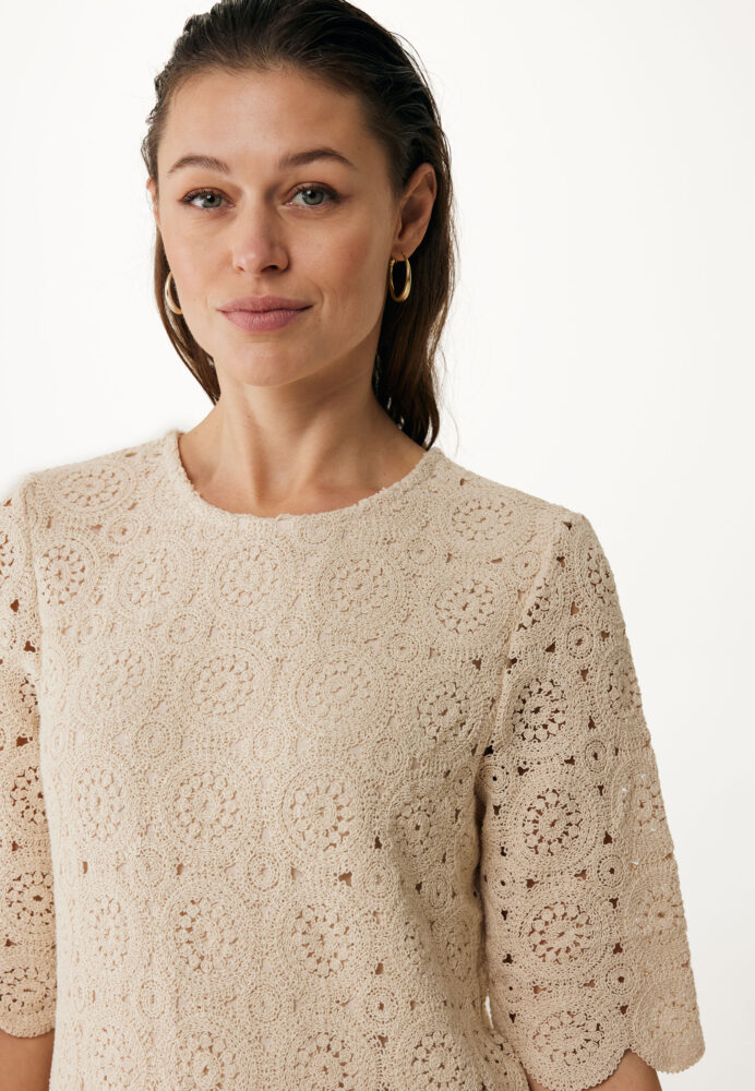 Mexx Φόρεμα Midi από Δαντέλα Μπεζ - Image 3