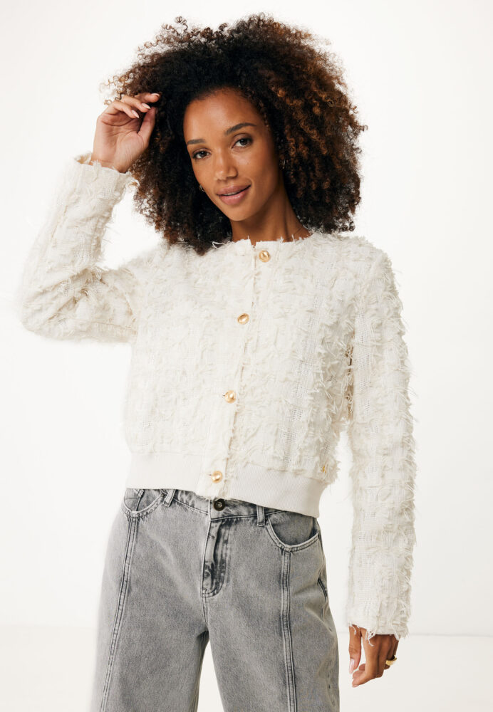 Mexx Γυναικεία Ζακέτα Off White