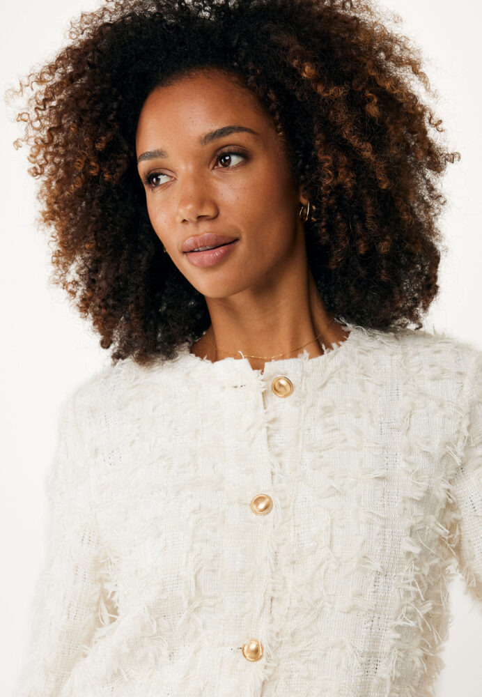 Mexx Γυναικεία Ζακέτα Off White - Image 4