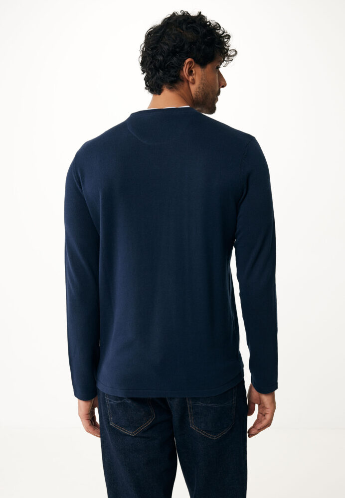 Mexx Ανδρική Μπλέ Σκούρο Μπλούζα με Λεπτομέρεια στη Λαιμόκοψη - Image 2