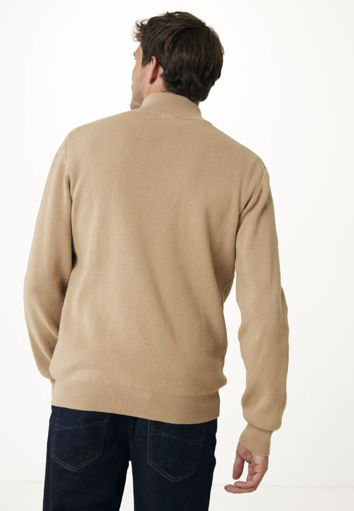 Mexx Ανδρικό Πουλόβερ με Μισό Φερμουάρ Mπεζ - Image 3