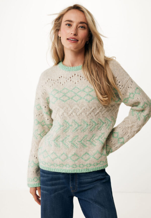 Mexx Γυναικεία Πλεκτή Μπλούζα Off White