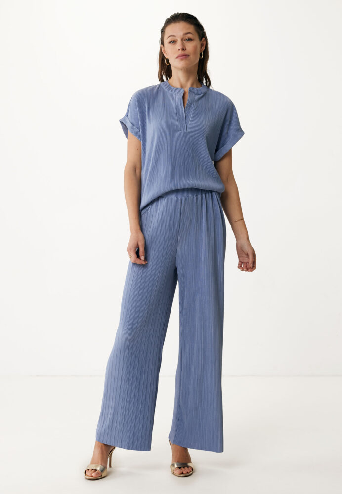 Mexx Γυναικεία Παντελόνα Γαλάζια Γκοφρέ - Image 3