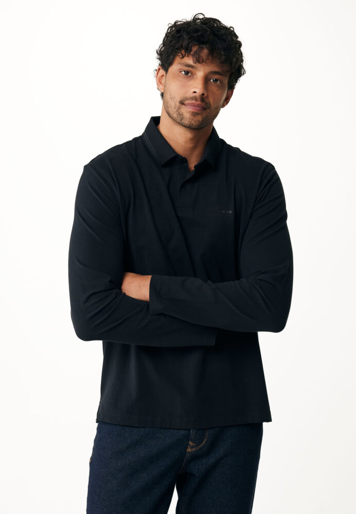 Mexx Polo Μπλούζα Mονόχρωμη Μαύρο