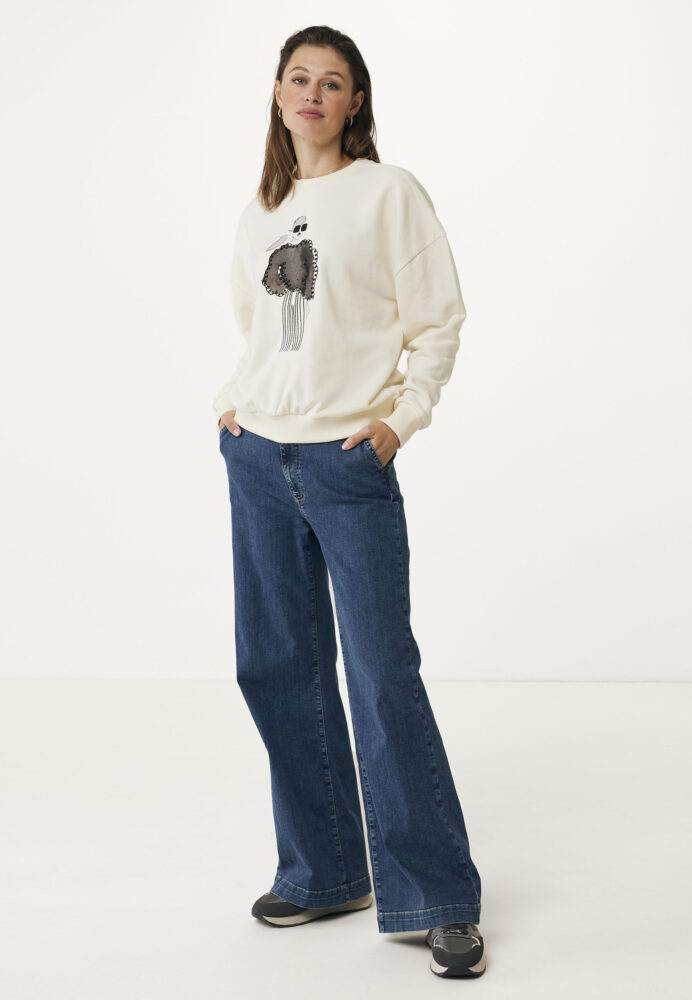 Mexx Γυναικείο Φούτερ Εκρού με Στάμπα - Image 2