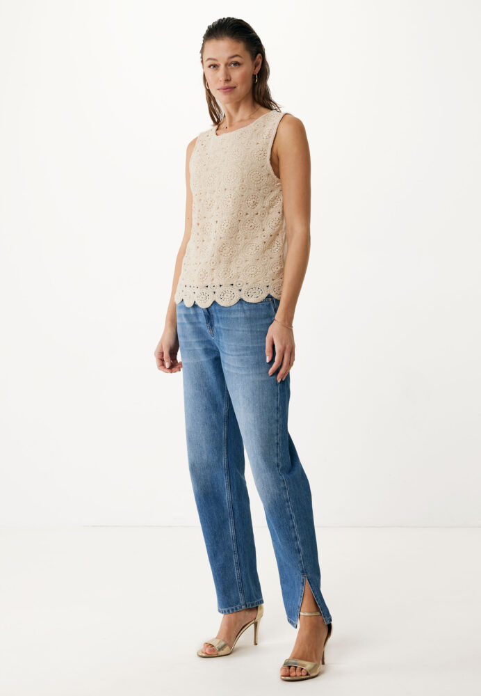 Mexx Τοπ από Δαντέλα Αμάνικο Μπεζ - Image 3