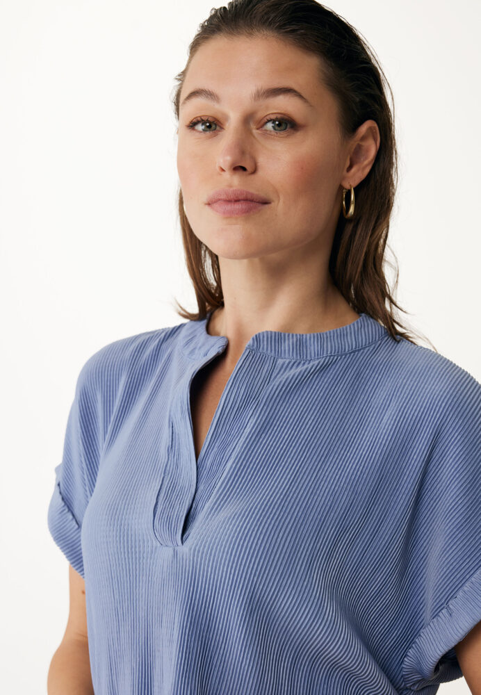 Mexx Γυναικεία Μπλούζα Γκοφρέ Γαλάζια - Image 4