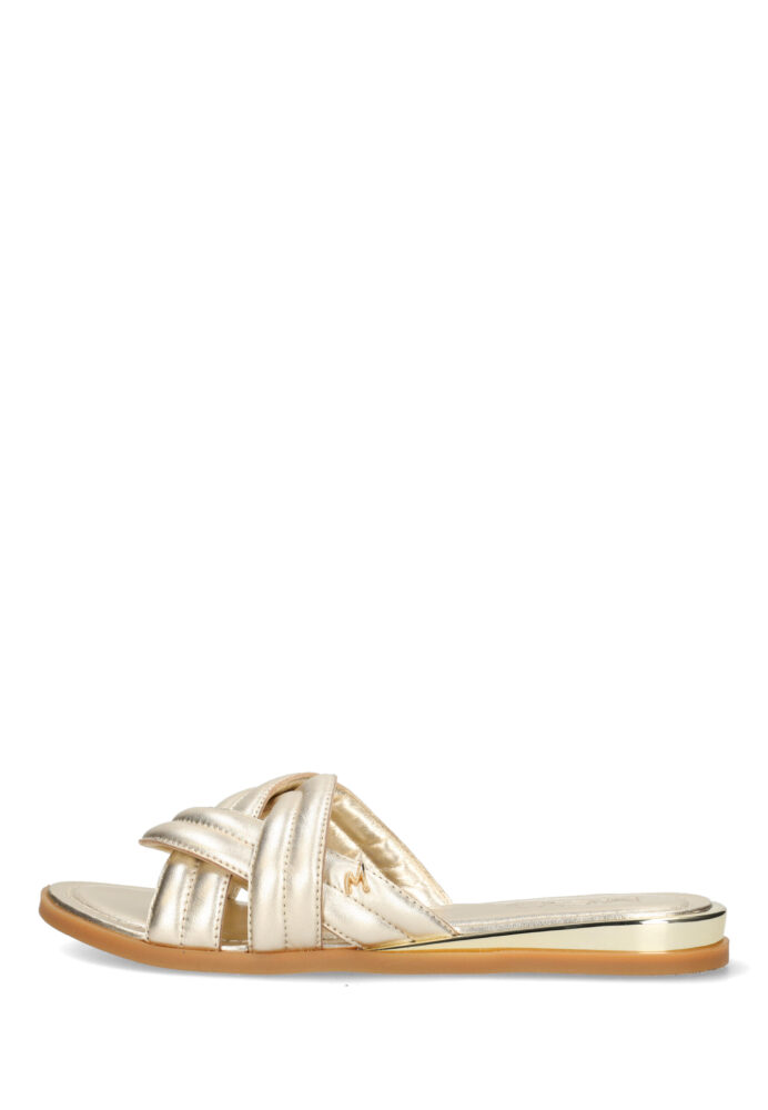 Mexx Γυναικεία Δερμάτινα Σανδάλια Νatalya Χρυσά - Image 2