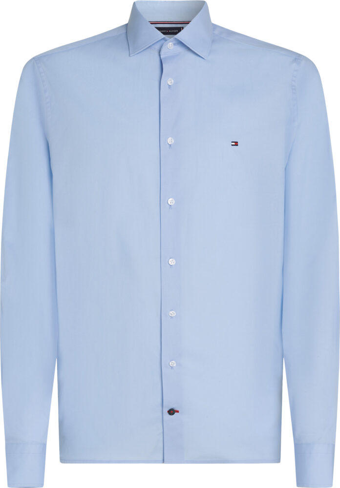 Tommy Hilfiger Μακρυμάνικo Γαλάζιο Ελαστικό Πουκάμισο Από Ποπλίνα - Image 2