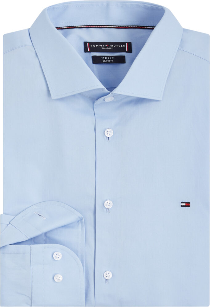 Tommy Hilfiger Μακρυμάνικo Γαλάζιο Ελαστικό Πουκάμισο Από Ποπλίνα - Image 5