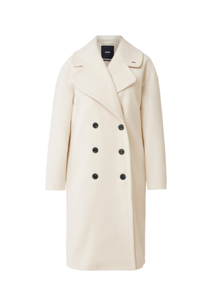 Mexx Pearl White Παλτό σε Κανονική Γραμμή