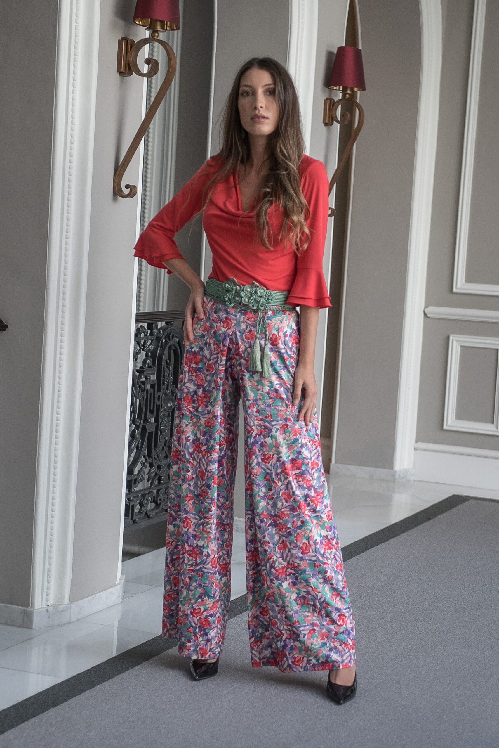 Sunset and Moon Παντελόνα Εμπριμέ Floral