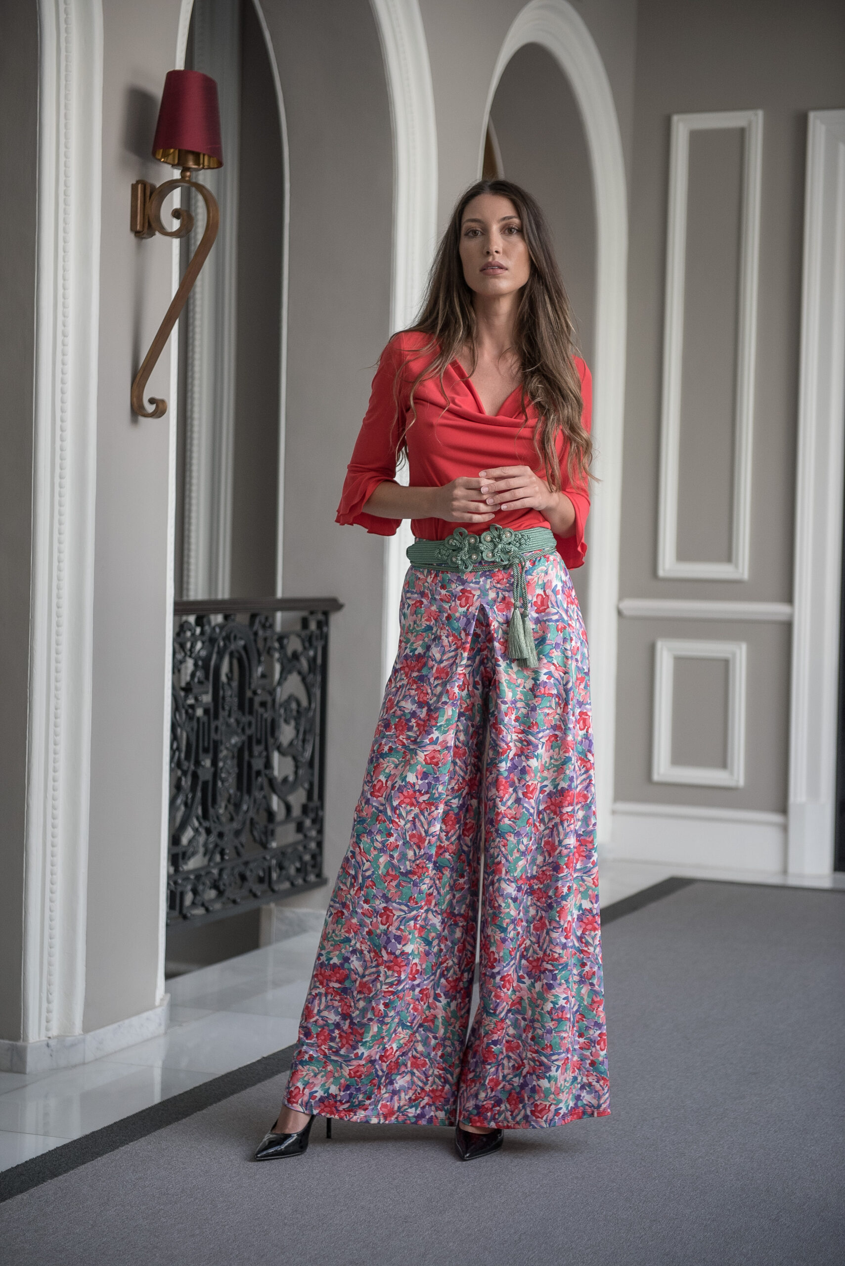 Sunset and Moon Παντελόνα Εμπριμέ Floral - Image 2