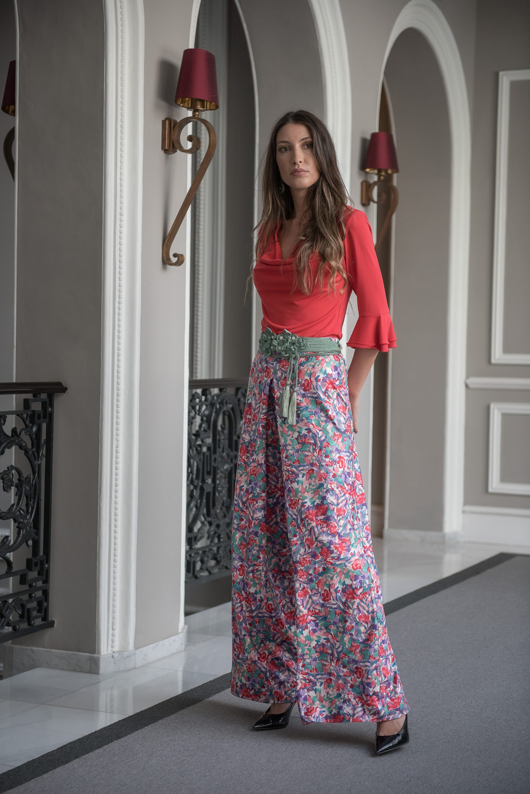 Sunset and Moon Παντελόνα Εμπριμέ Floral - Image 3