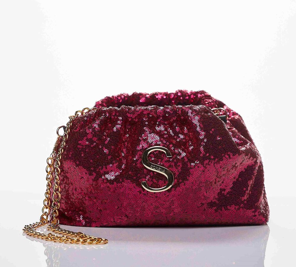 Sorena Paloma Bucket Tσαντάκι Φούξια με Παγέτες