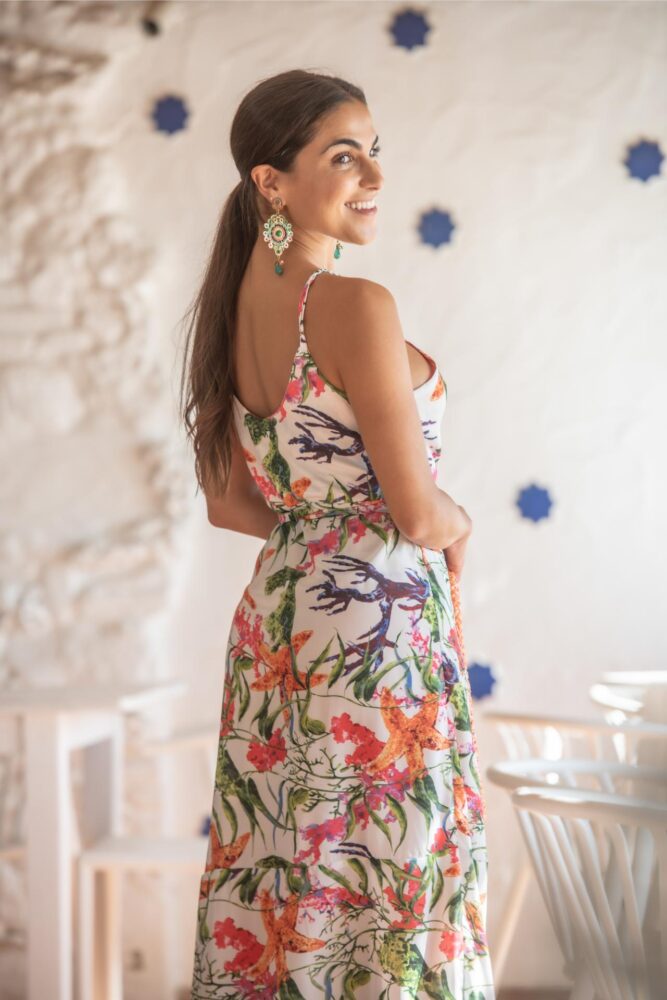 Sunset and Moon Πολύχρωμο Maxi Κρουαζέ Πολύχρωμο Φόρεμα - Image 6