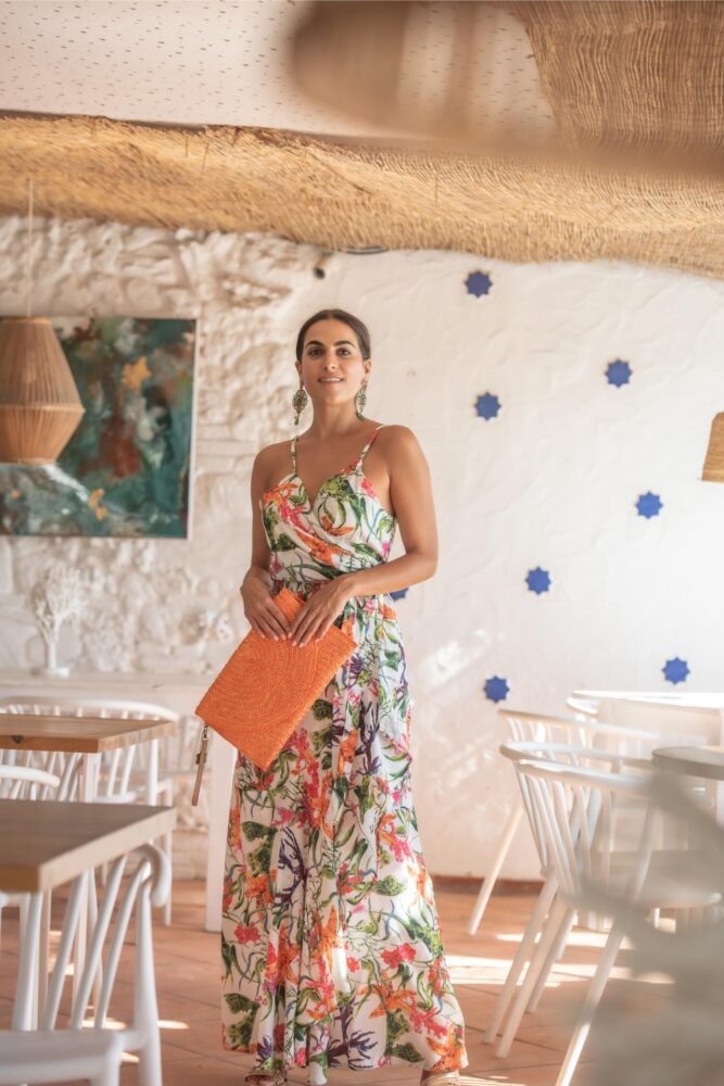Sunset and Moon Πολύχρωμο Maxi Κρουαζέ Πολύχρωμο Φόρεμα - Image 3