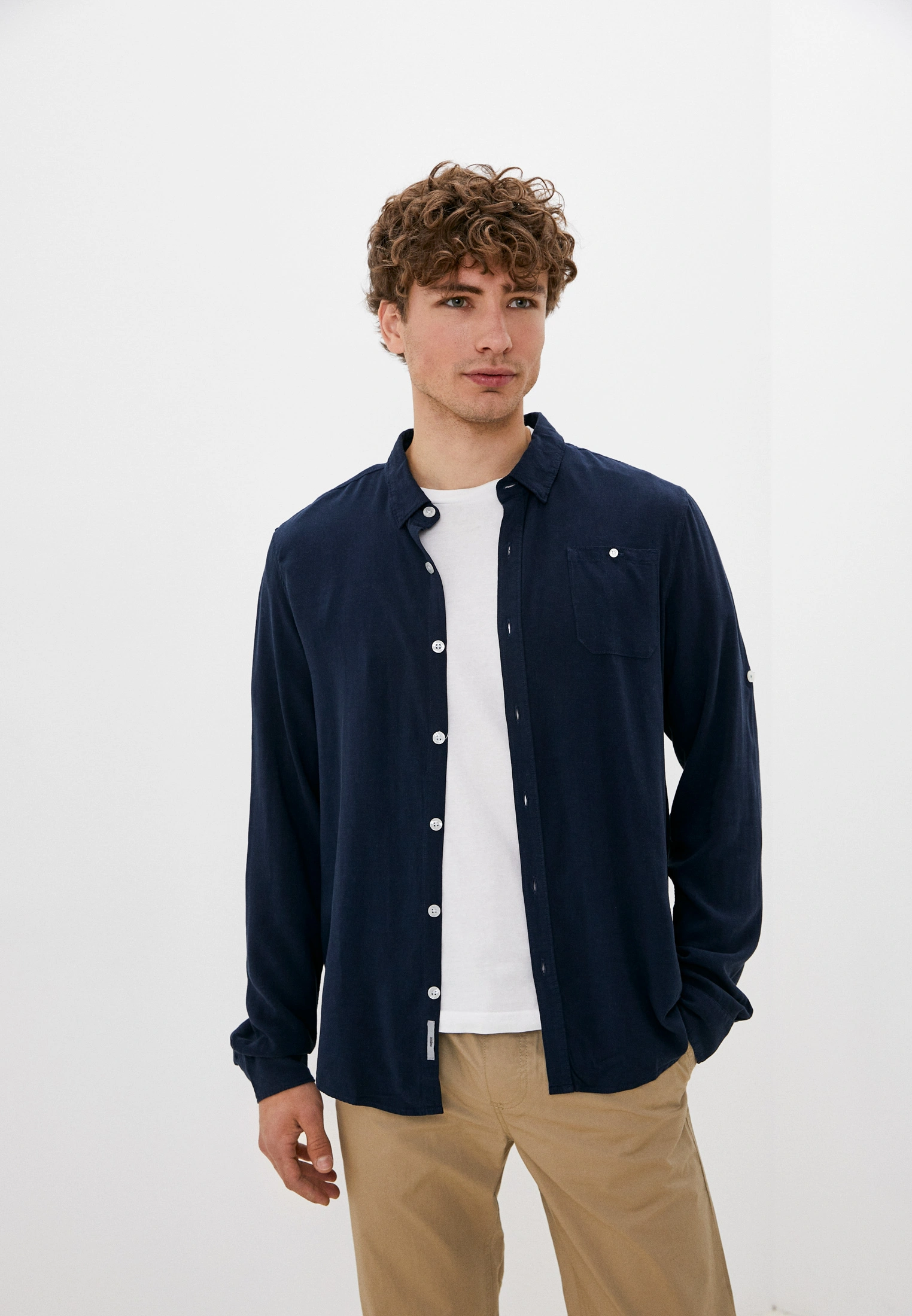 Mexx Πουκάμισο Navy Μπλέ Μονόχρωμο