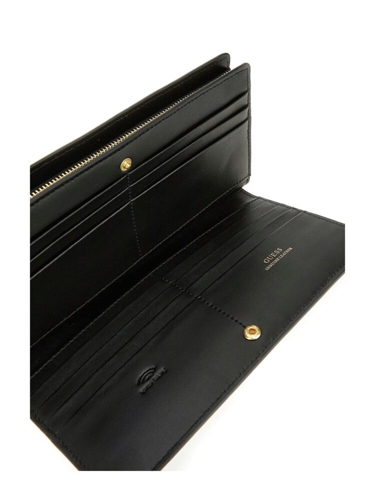 Guess Μεγάλο Δερμάτινο Γυναικείο Πορτοφόλι Mαύρο - Image 3
