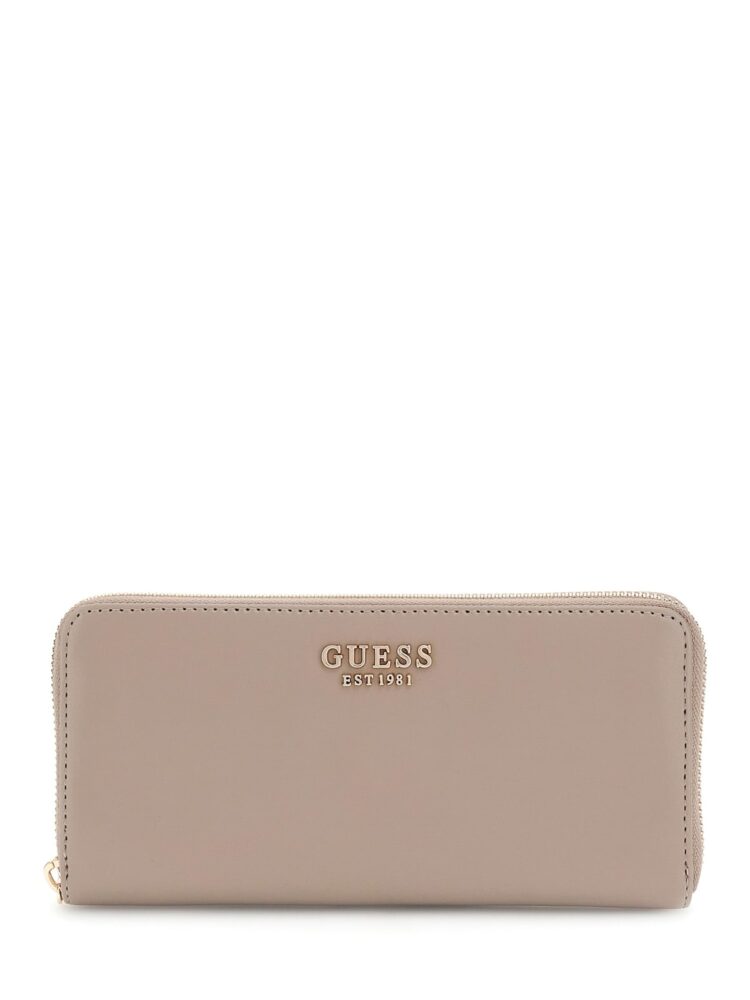Guess Laurel Slg Μεγάλο Γυναικείο Πορτοφόλι Γκρί Ανοιχτό