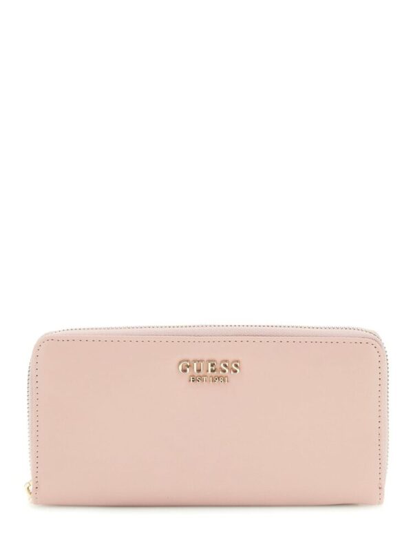 Guess Laurel Slg Μεγάλο Γυναικείο Πορτοφόλι Καρτών Ροζ