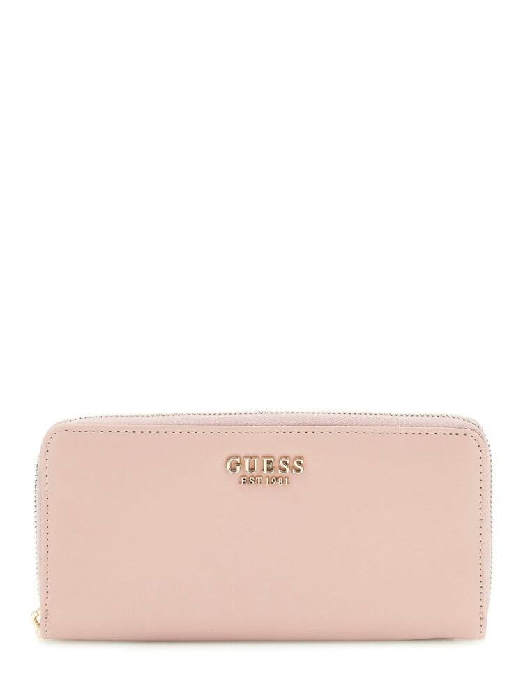 Guess Laurel Slg Μεγάλο Γυναικείο Πορτοφόλι Καρτών Ροζ