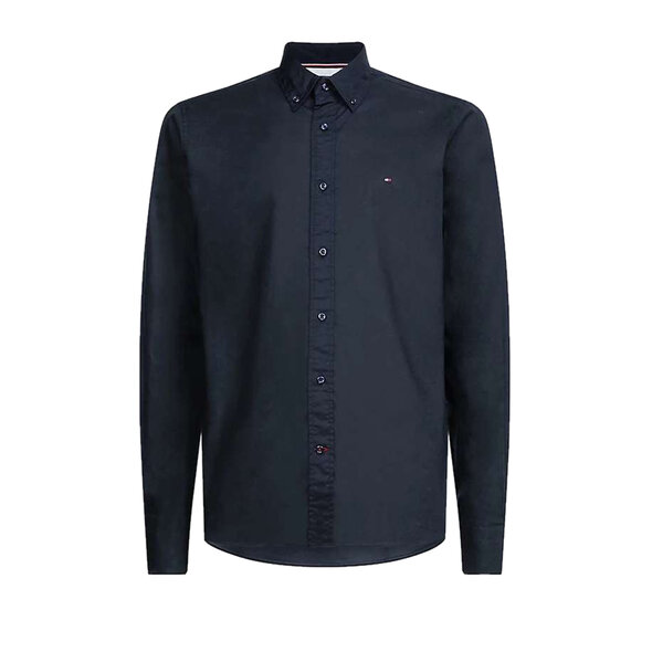 Tommy Hilfiger Aνδρικό Σκούρο Μπλέ  Ποπλίνα πουκάμισο  FLEX POPLIN