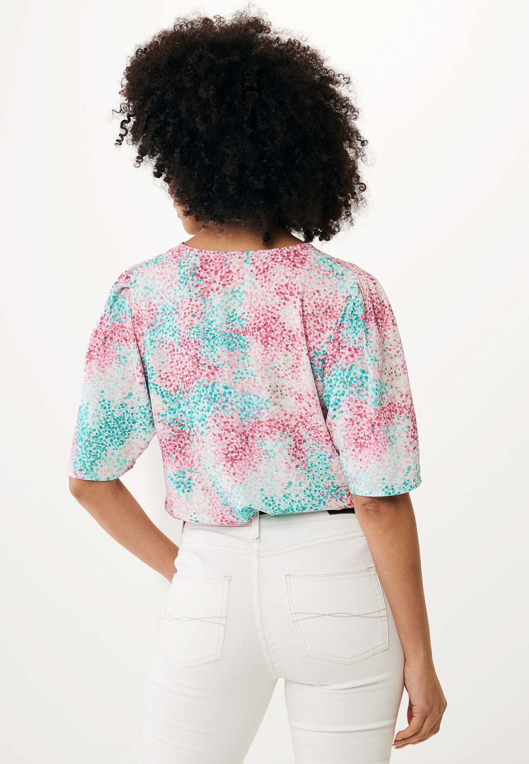 Mexx Εμπριμέ Ρόζ/Πράσινη Μπλούζα με Κοντό Μανίκι - Image 3