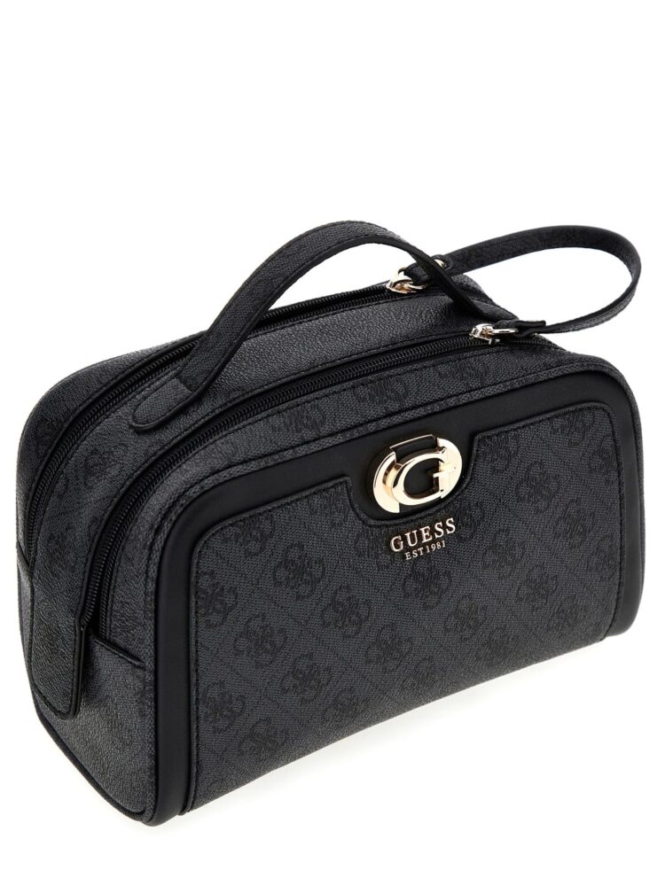 Guess Τσαντάκι Χειρός Γκρί με Μαύρο Λογότυπο - Image 2