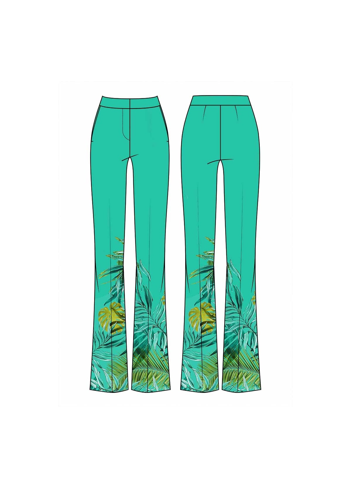 Guess Παντελόνα Ψηλόμεση Σατέν σε Wide Γραμμή Πράσινη - Image 4