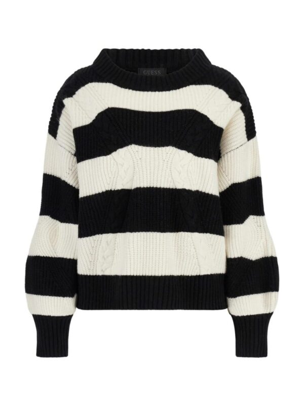 Guess Γυναικείο Πουλόβερ Μαύρο/Λευκό