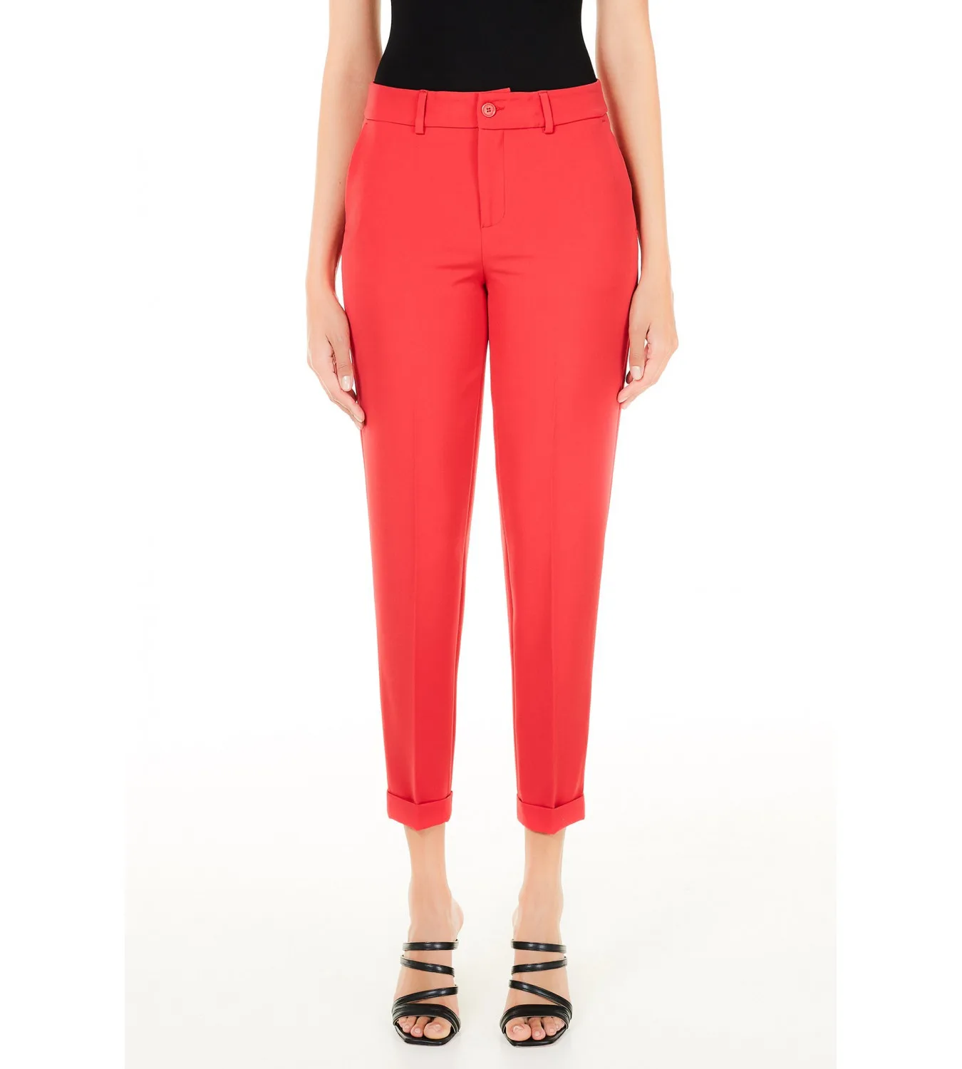 Liu Jo Παντελόνι Slim Fit με Ρεβέρ Κόκκινο - Image 5