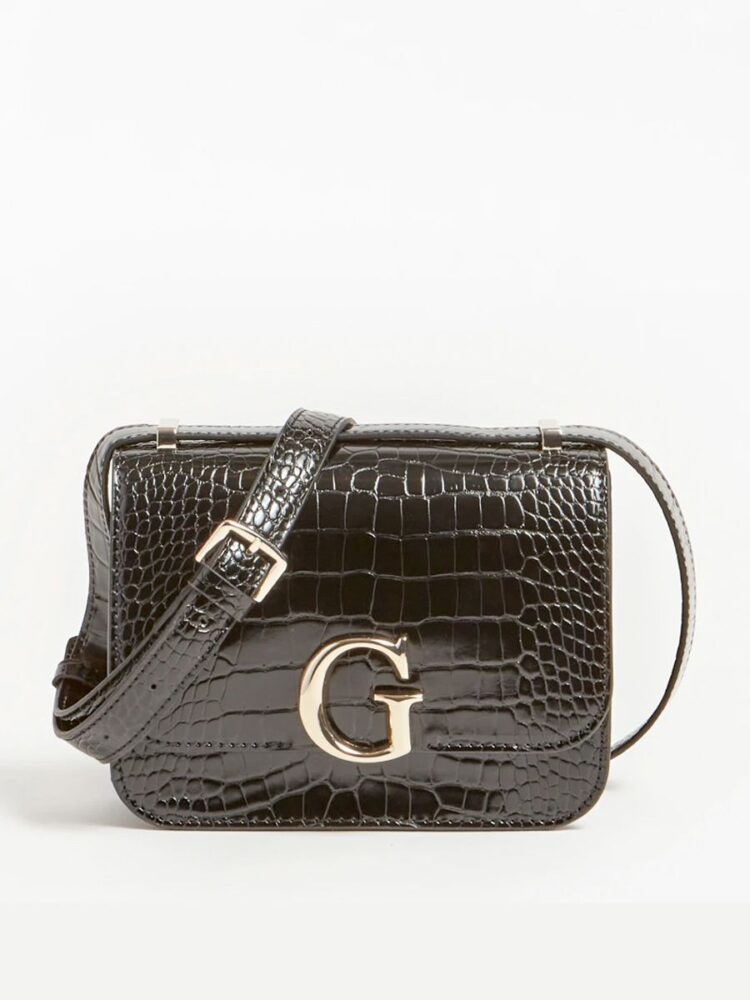 Guess Γυναικεία Mαύρη Τσάντα Ώμου Χιαστί