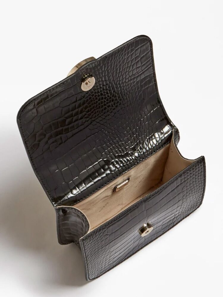 Guess Γυναικεία Mαύρη Τσάντα Ώμου Χιαστί - Image 4