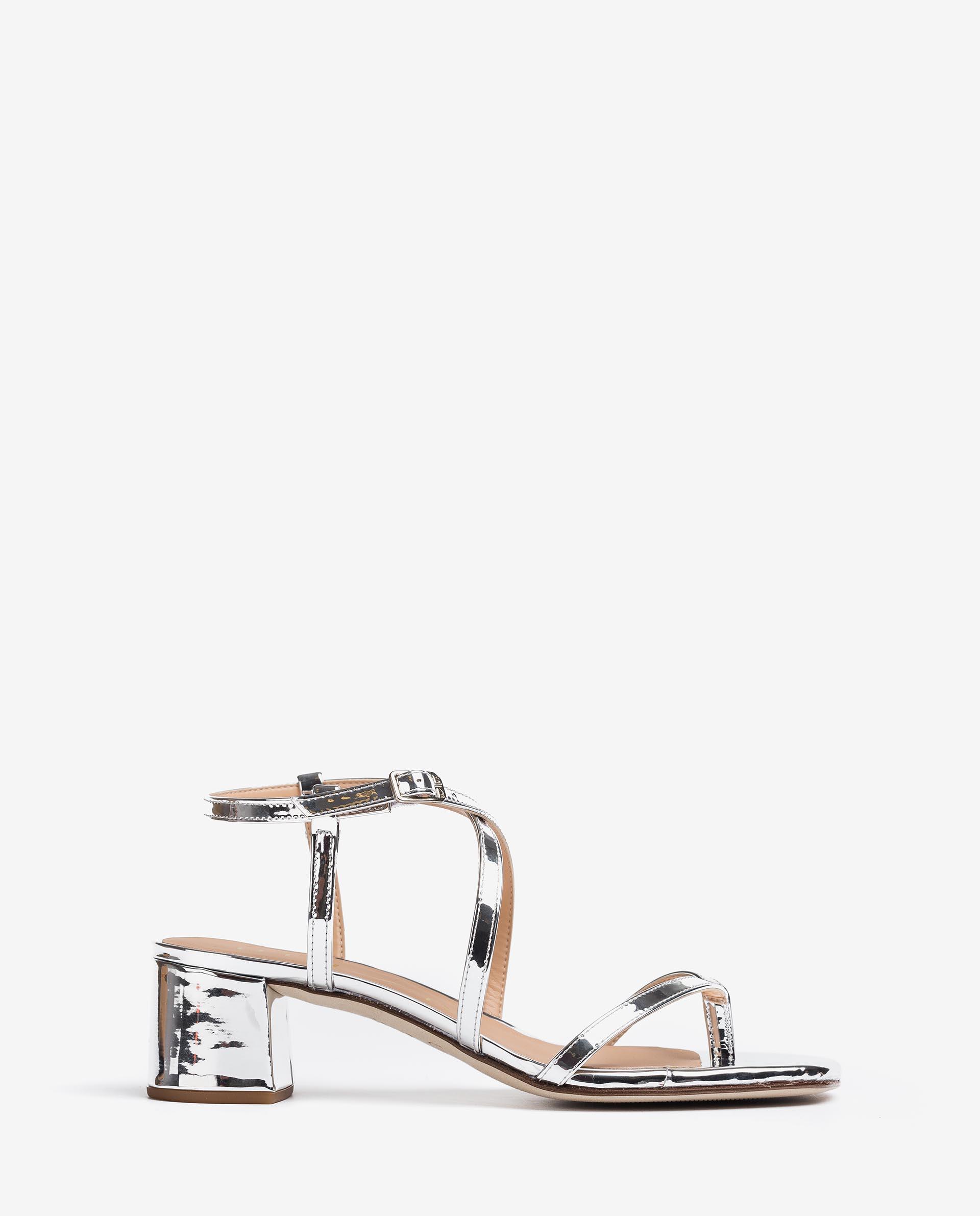 Unisa Ασημί (καθρέφτης) Δερμάτινα Πέδιλα - Image 3