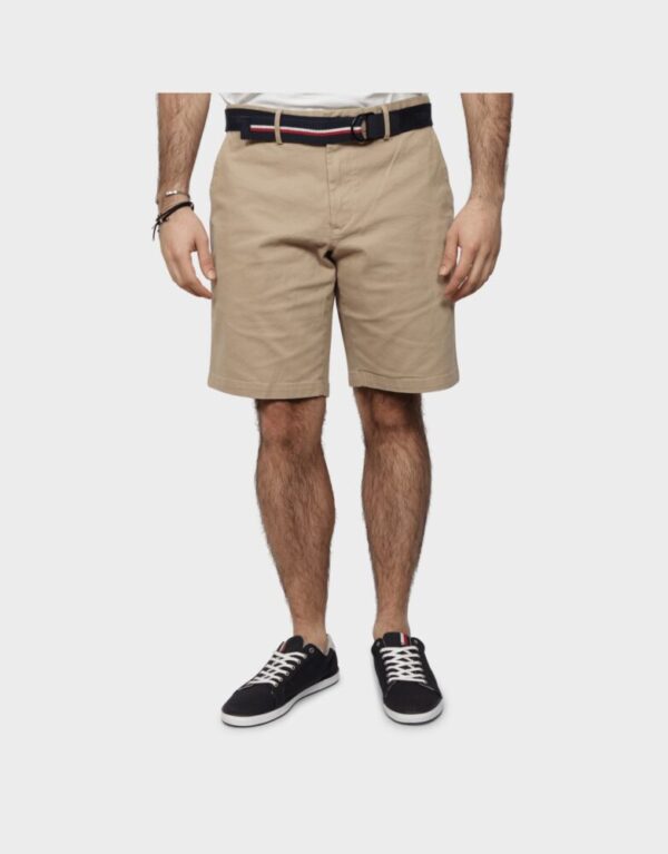 TOMMY HILFIGER Μπεζ Βερμούδα με Ζώνη
