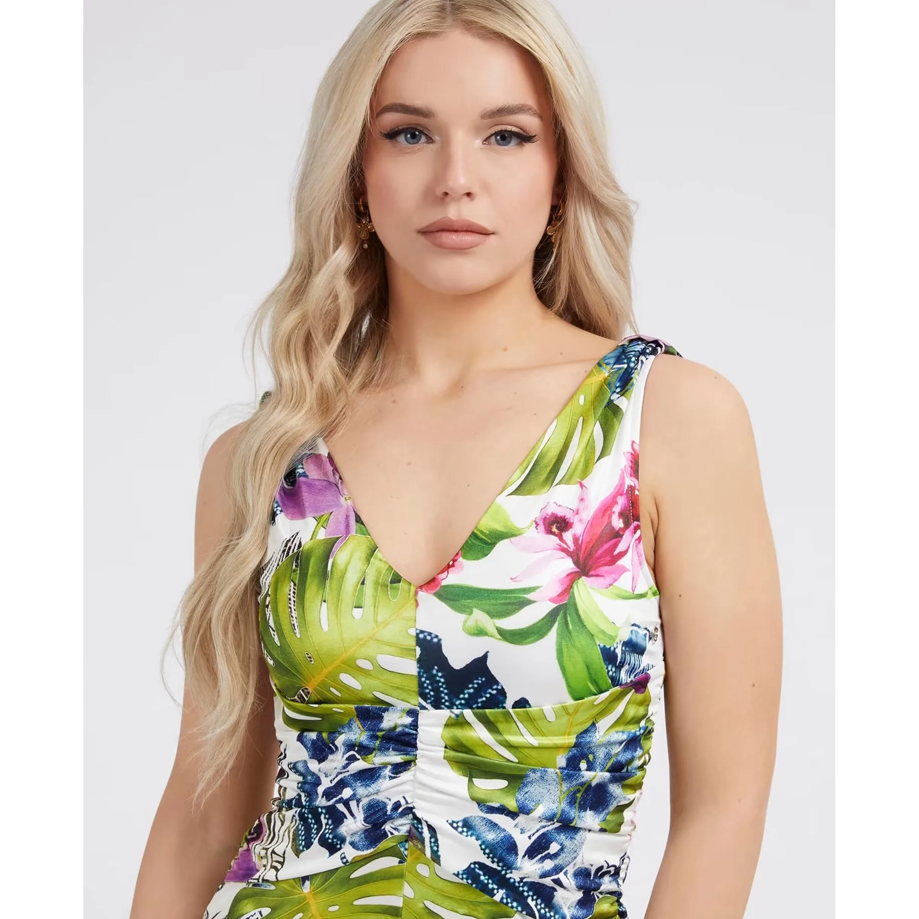 Guess Φόρμα Ολόσωμη Πράσινη Floral σε Στενή Γραμμή - Image 3