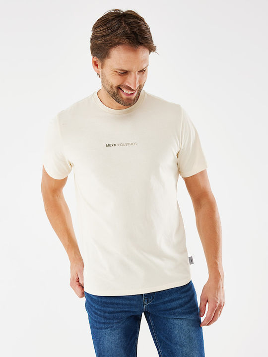 Mexx Fashion T-Shirt Μπεζ Μονόχρωμο με Λογότυπο